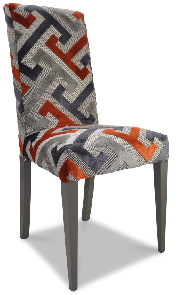 HONORINE laque taupe tissu geometric orange