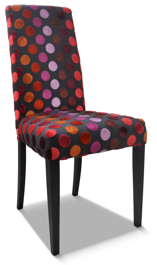 HONORINE laque noire tissu berlet pois