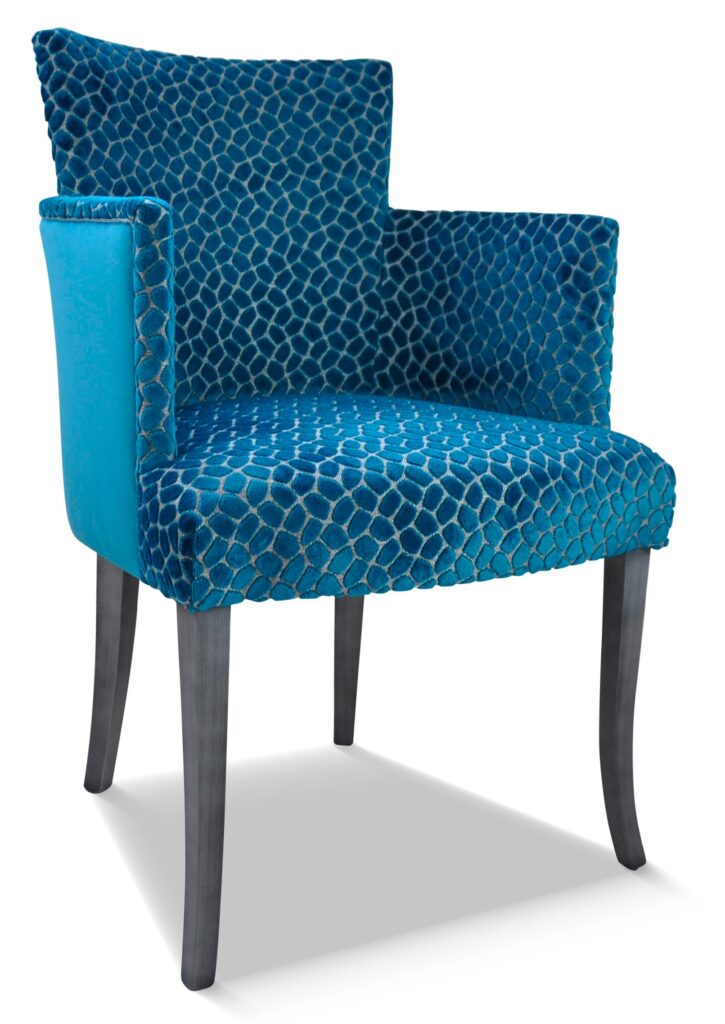 ARMAND laque vieil argent tissu face ento bleu coté brunei 36