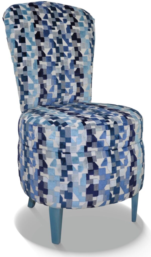 MAUD laque bleu métal tissu indiana bleu