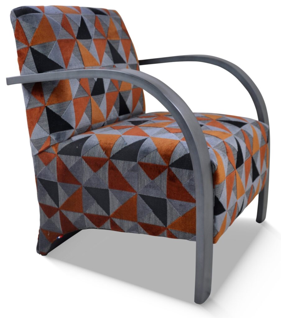 JOHAN laque vieil argent tissu floride brique