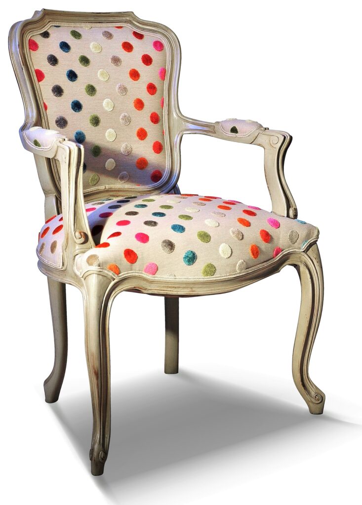 ÉDOUARD laque gris excellence tissu revue pois