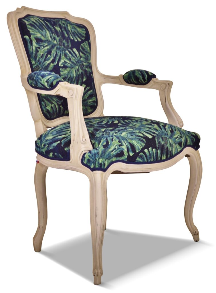 ÉDOUARD laque blanc excellence tissu fougère