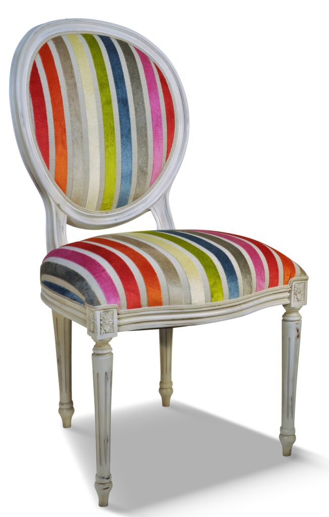 LAURENCE laque blanc excellence tissu revue rayures