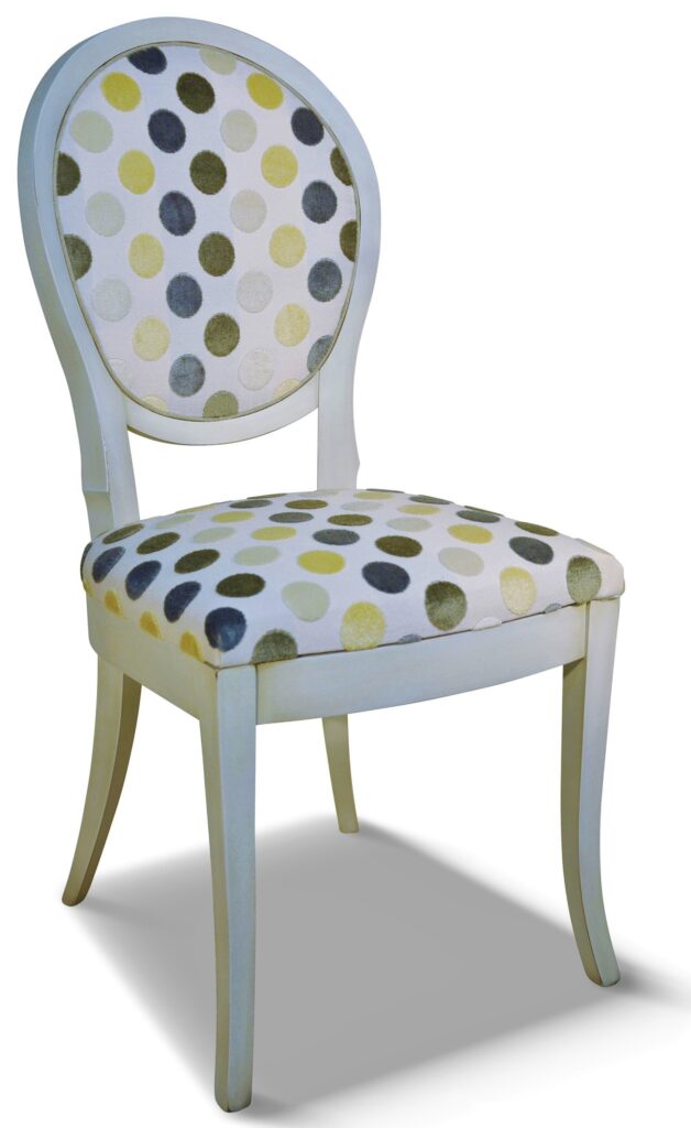 PAULINE pied sabre blanc patiné tissu rina