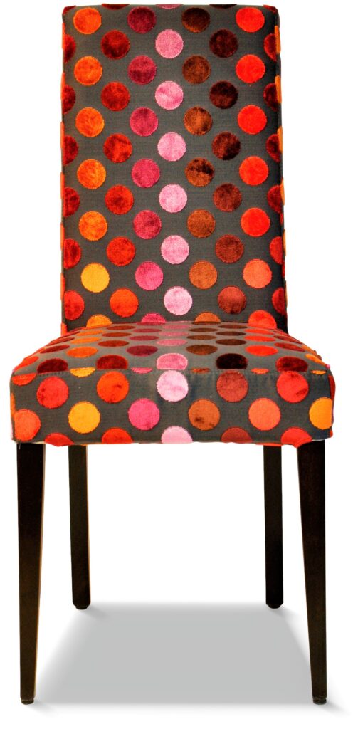 HONORINE laque noire tissu berlet pois