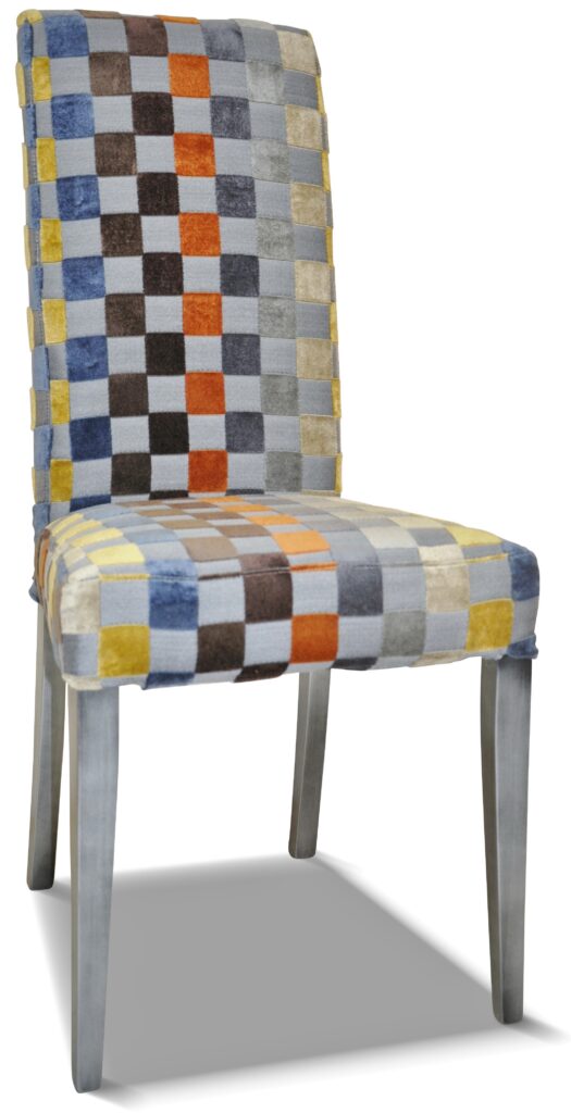 HONORINE laque vieil argent tissu carré gris