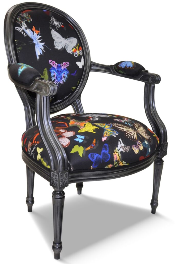 ADRIEN laque oxyde tissu papillon noir