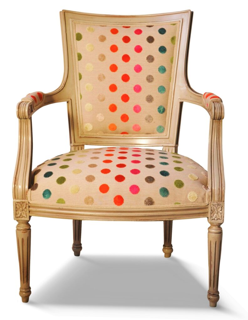 QUENTIN laque gris excellence tissu revue pois