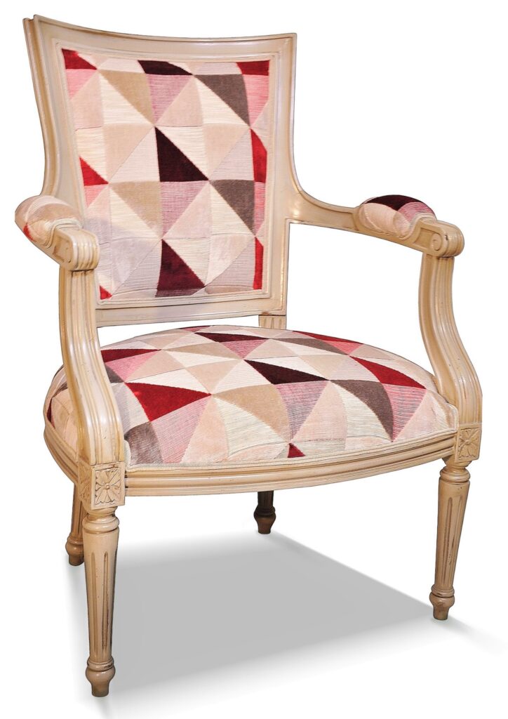 QUENTIN laque gris excellence tissu floride rouge