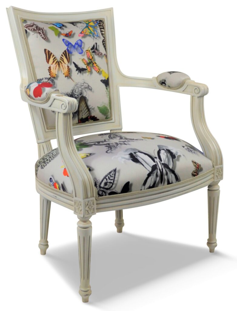 QUENTIN laque blanc excellence tissu papillon