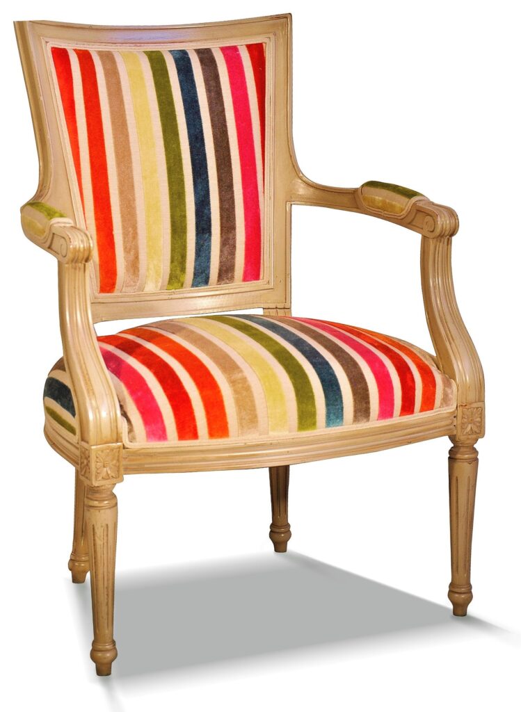 QUENTIN laque gris excellence tissu revue rayure