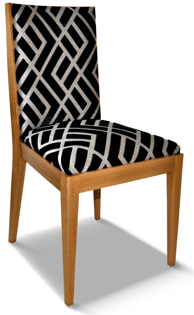 ALYSÉE vernis naturel tissu losange noir