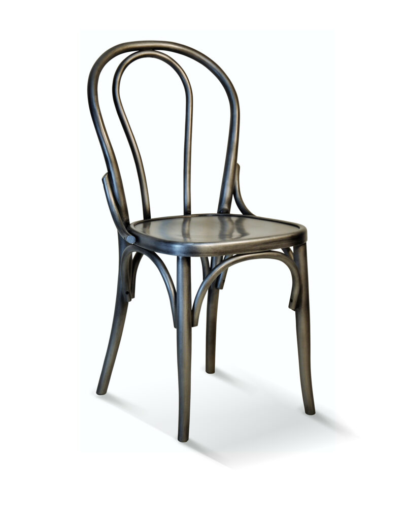 CHAISE BISTROT 56 laque vieil argent