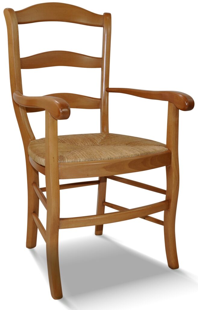 Fauteuil 134 teinte BH patiné assise paille de seigle