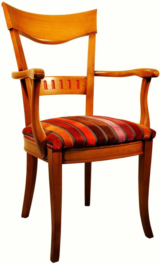 FAUTEUIL 008 ch patiné cannelures rouges berlet rayure