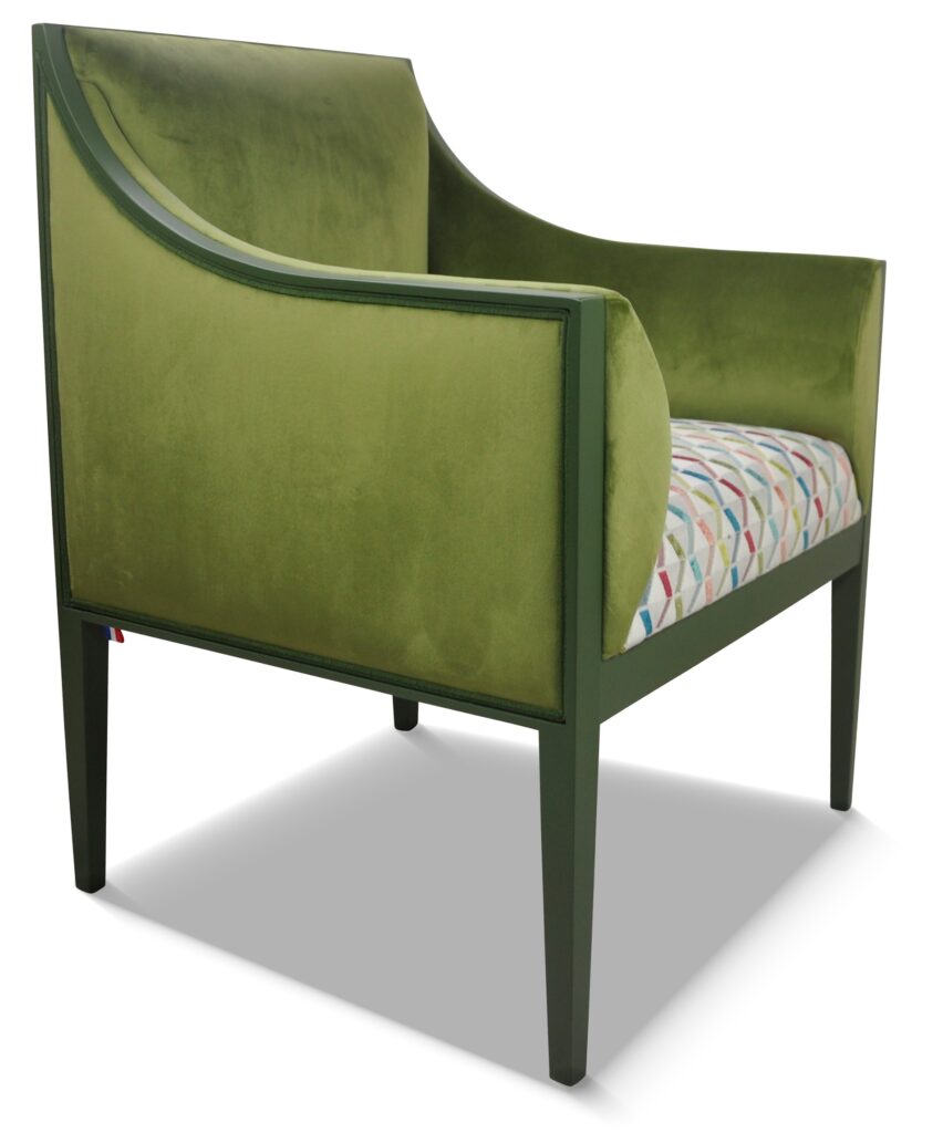 GUILLAUME laque sapin tissus brunei 42 et splendide blanc (assise)