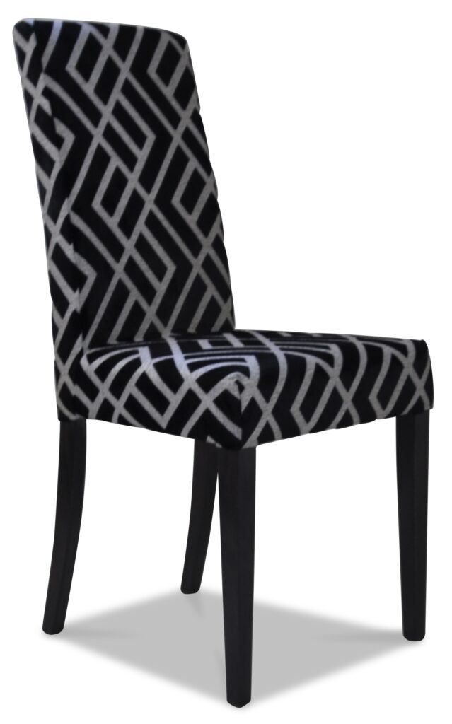 HONORINE laque noire tissu losange noir