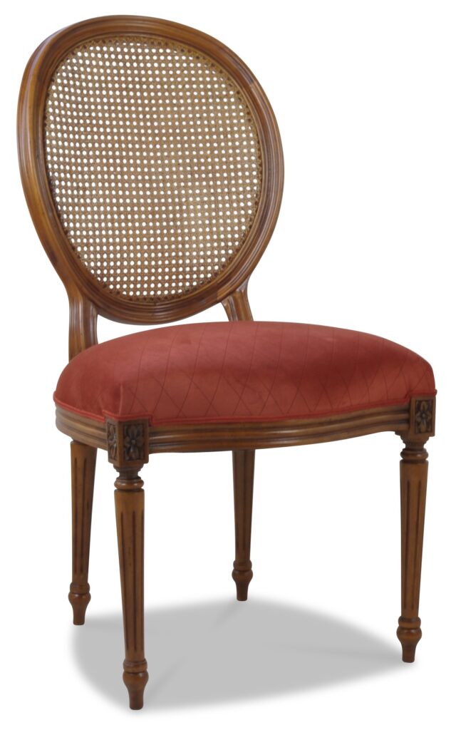 LAURENCE dos canné teinte ch patine tissu rombo 27