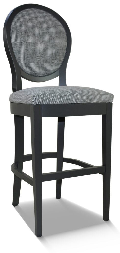 PAULINE tabouret laque anthracite tissu client