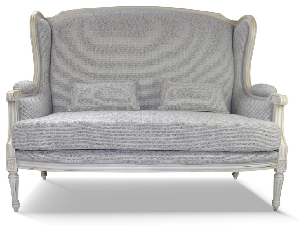 CANAPÉ ALICE laque blanc excellence tissu saima 32