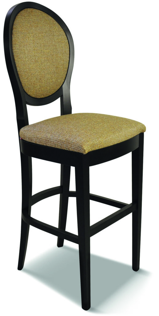 TABOURET PAULINE laque noire tissu saima 14