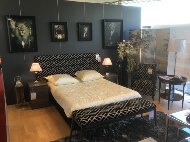 ensemble CONSTANCE tissu losange noir