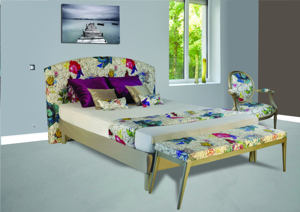 AGATHE 180cm tissu roses