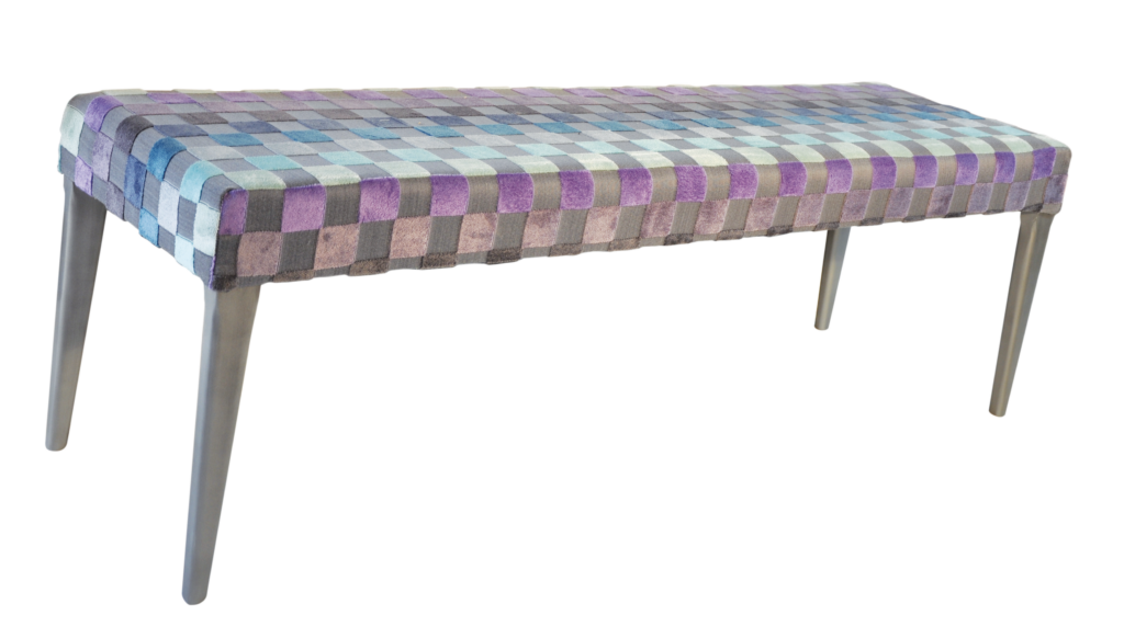 GABRIEL banc de lit tissu carré mauves