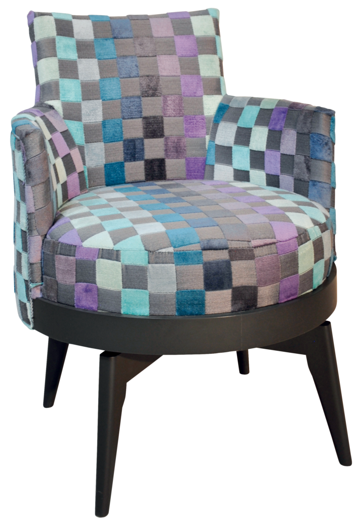 MATHIS laque anthracite, tissu carré mauves