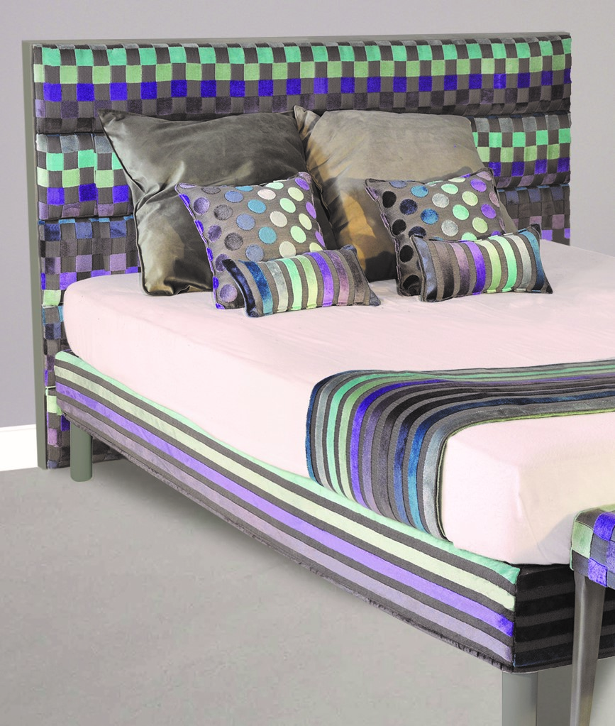 DAPHNÉE h115cm l180cm tissu carré mauves