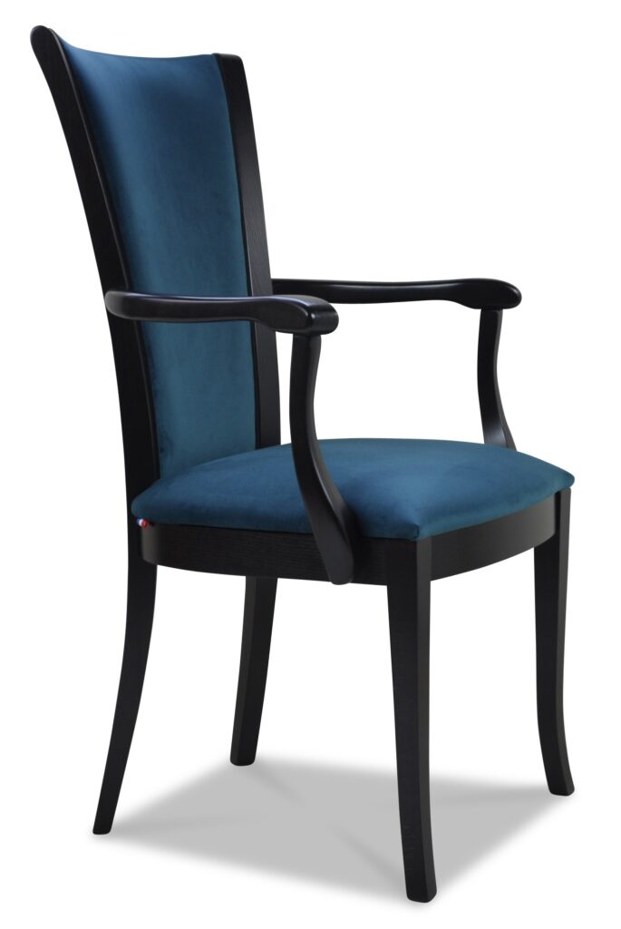 FAUTEUIL LOU laque noire tissu brunei 40