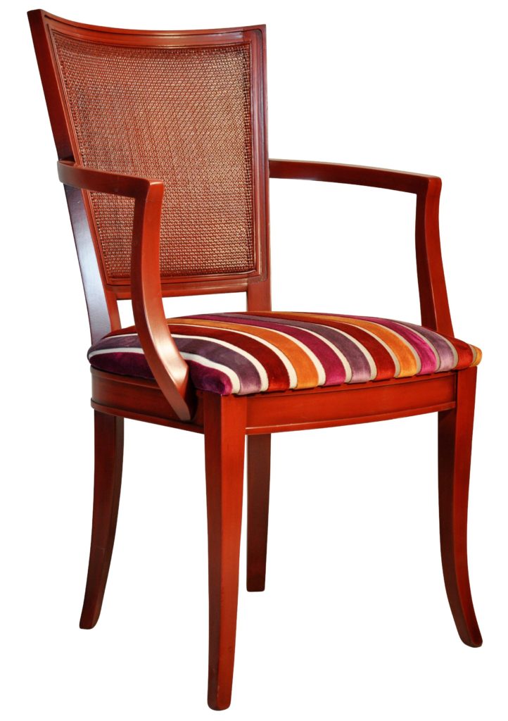 FAUTEUIL TRIANON laque rouge sublime tissu sarnia rouge
