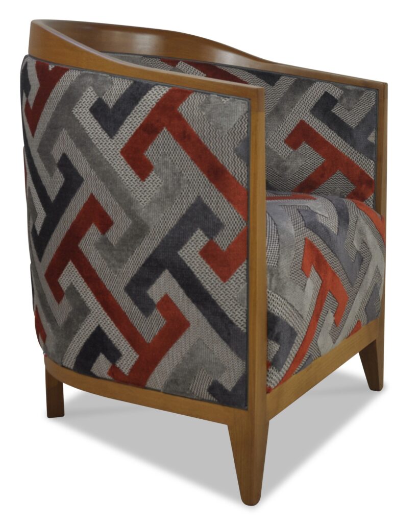 ENZO teinte CH patine tissu geometric orange