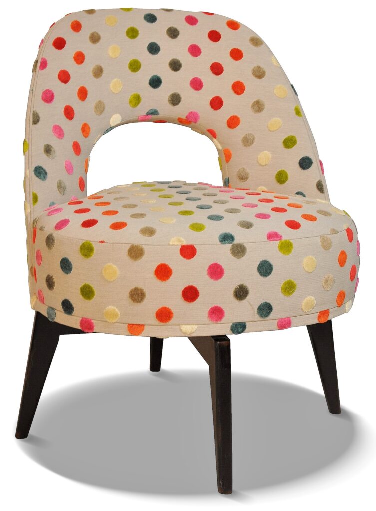 HUGO laque noire tissu revue pois