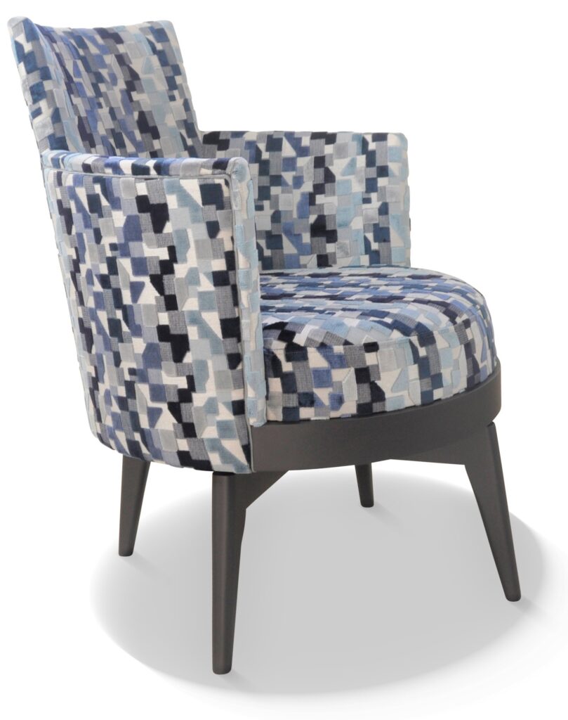 MATHIS laque anthracite tissu indiana bleu