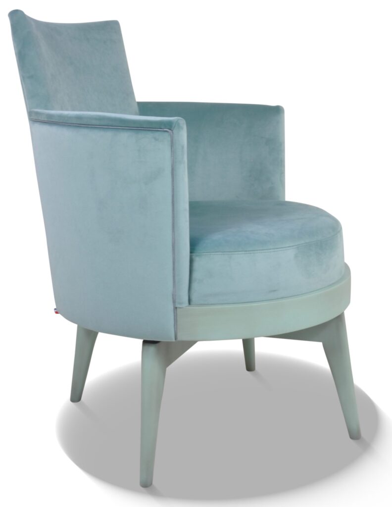 MATHIS laque bleu 1 patiné tissu brunei 38