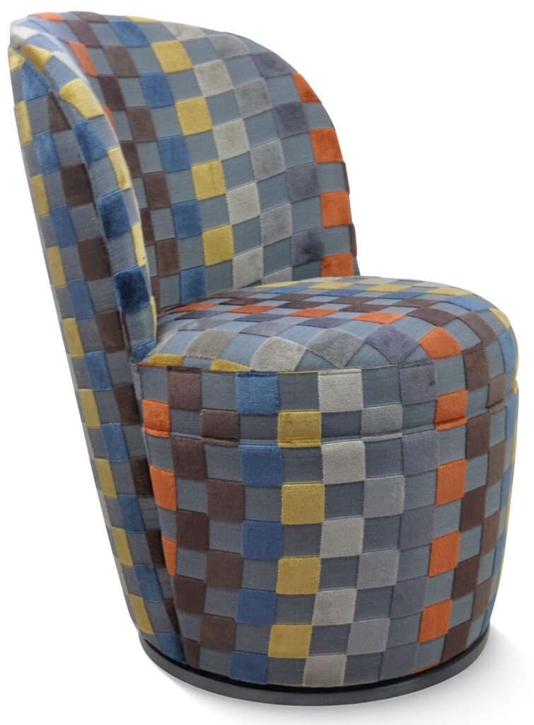 ADÈLE laque vieil argent tissu carré gris