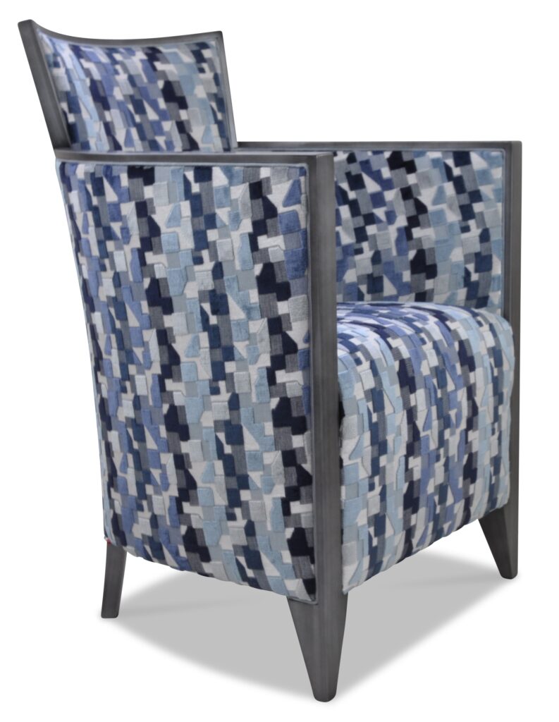 NATHAN laque vieil argent tissu indiana bleu