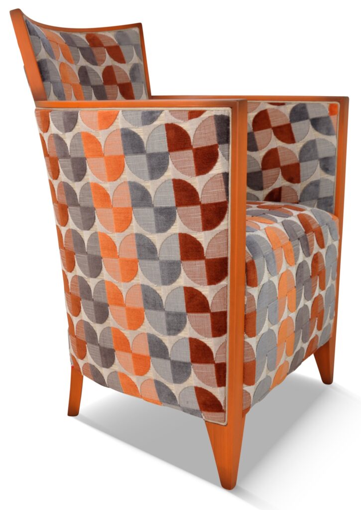 NATHAN laque orange patiné tissu mississipi orange