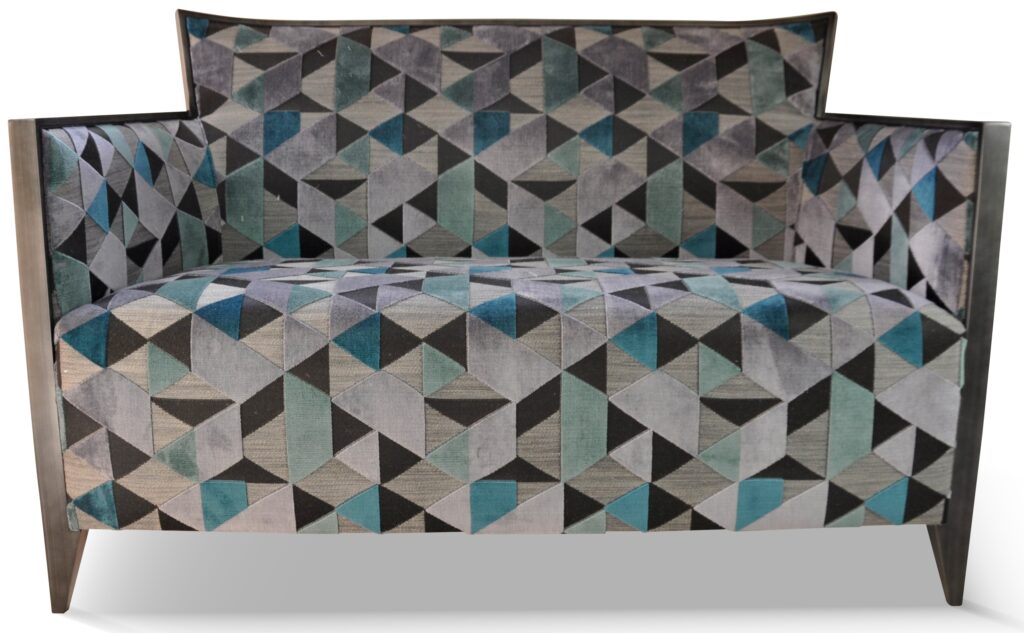 NATHAN canapé laque vieil argent tissu arizona