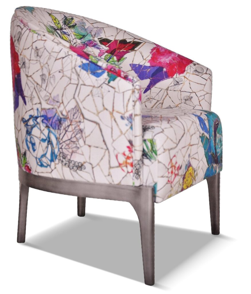 VICTOR laque vieil argent tissu rose lacroix