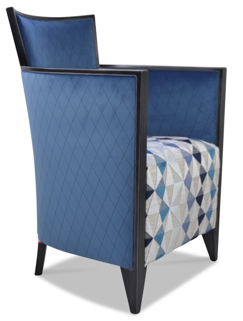 NATHAN laque noire tissus assise orlando bleu tout le reste rombo 36