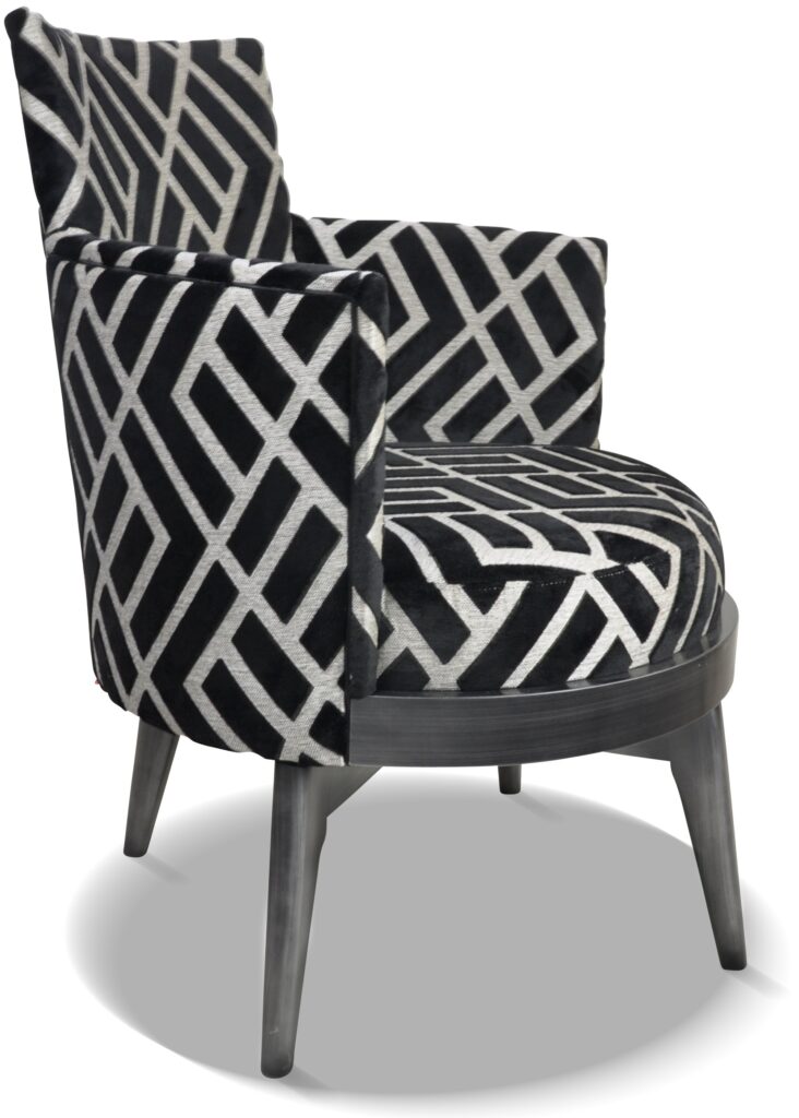 MATHIS vieil argent tissu losange noir