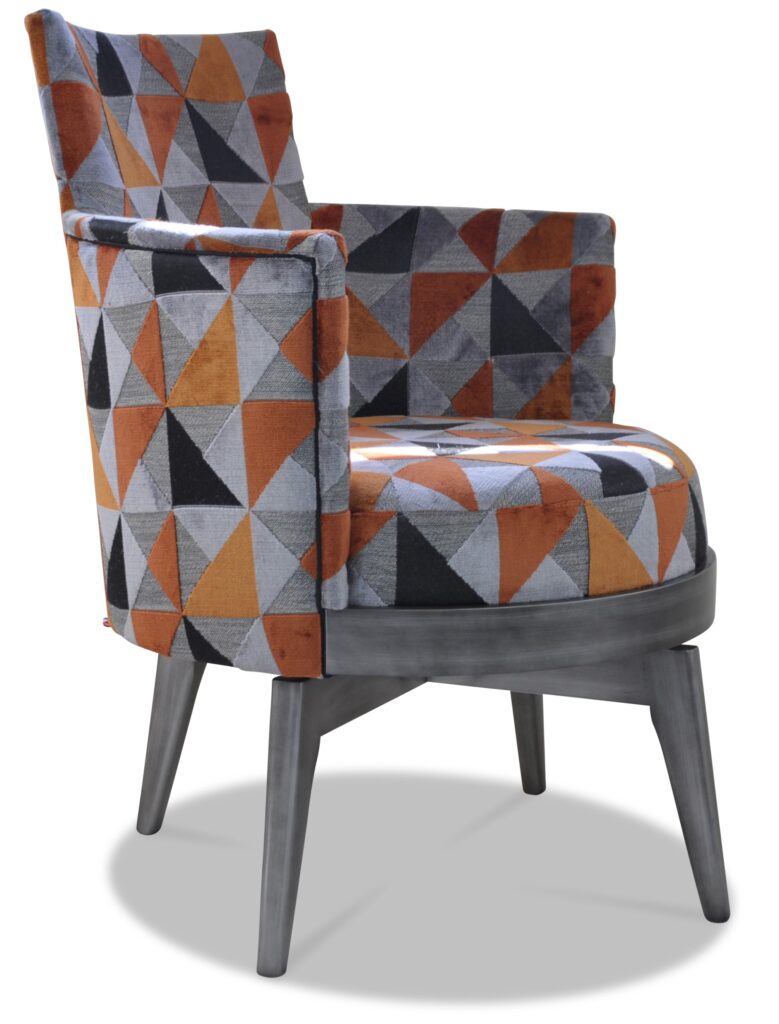 MATHIS laque vieil argent tissu floride brique