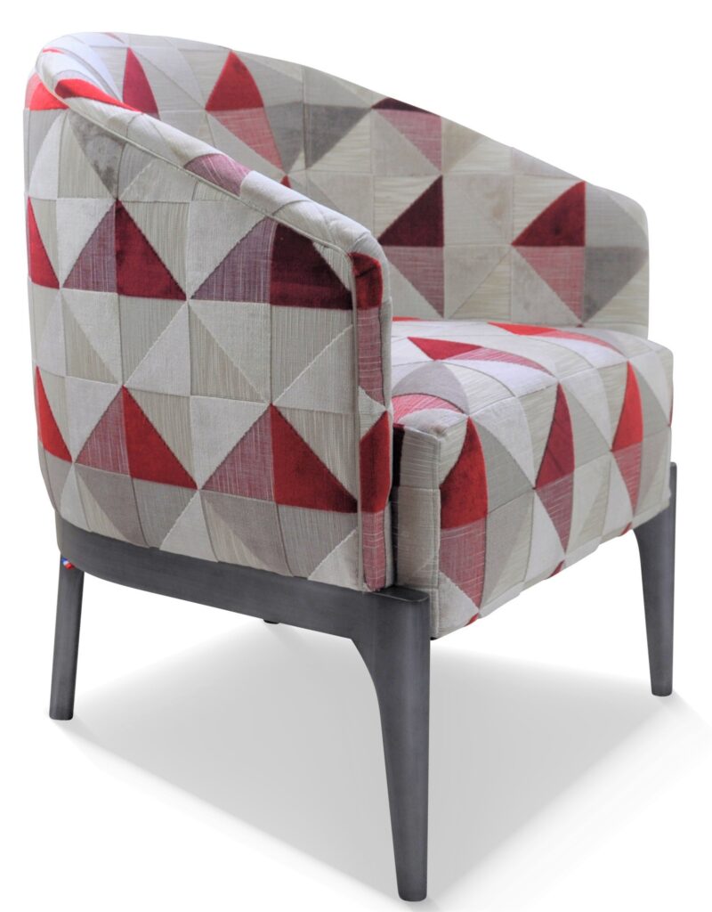 VICTOR laque vieil argent tissu floride rouge