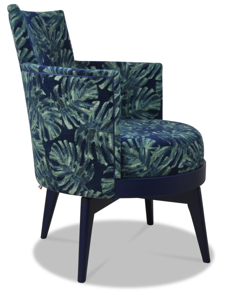 MATHIS laque bleu 4 tissu fougère