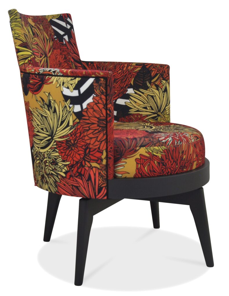 MATHIS laque noire tissu lia rouge