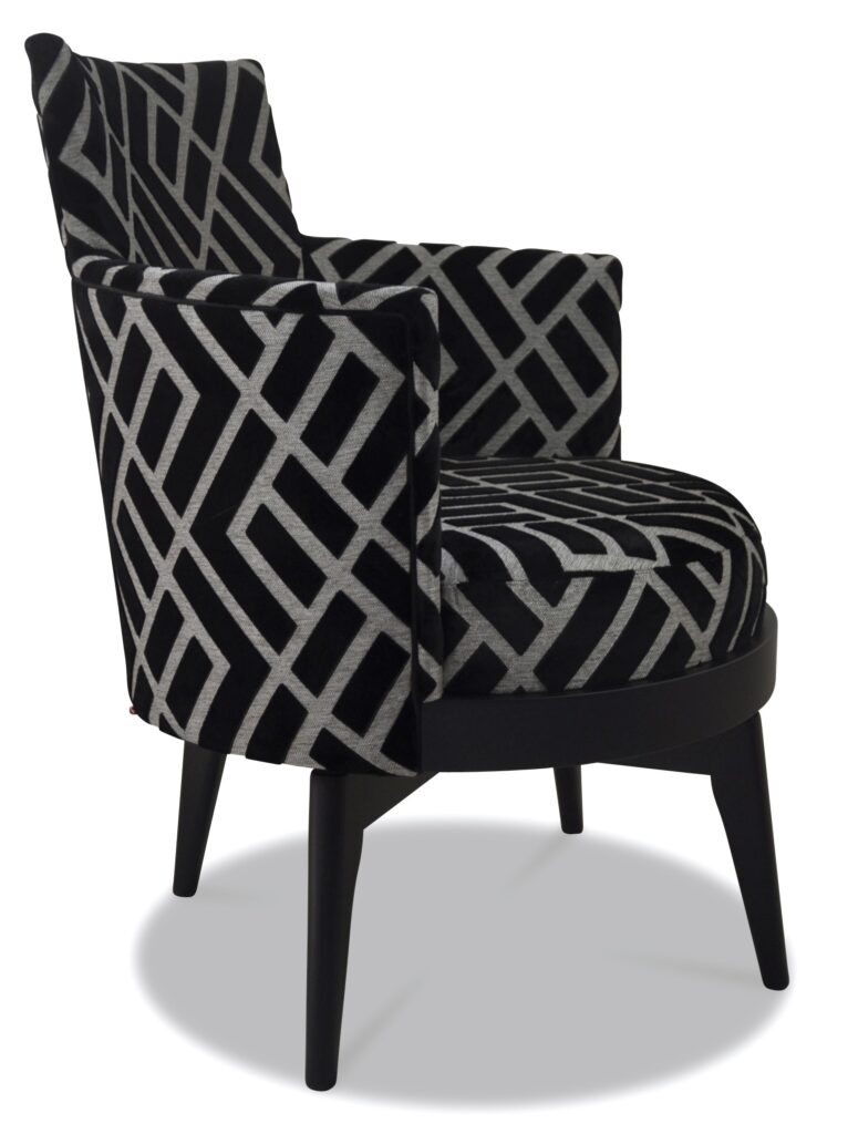 MATHIS laque noire tissu losange noir