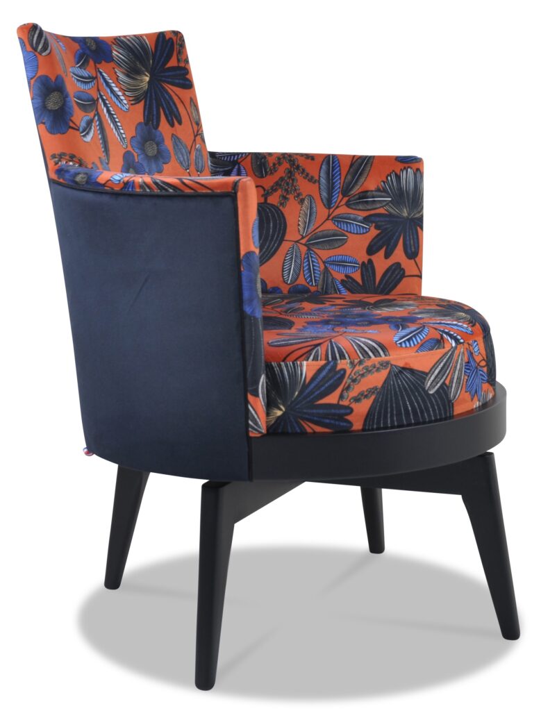 MATHIS laque noire tissus exterieur brunei 1 dos interieur et assise eurydice